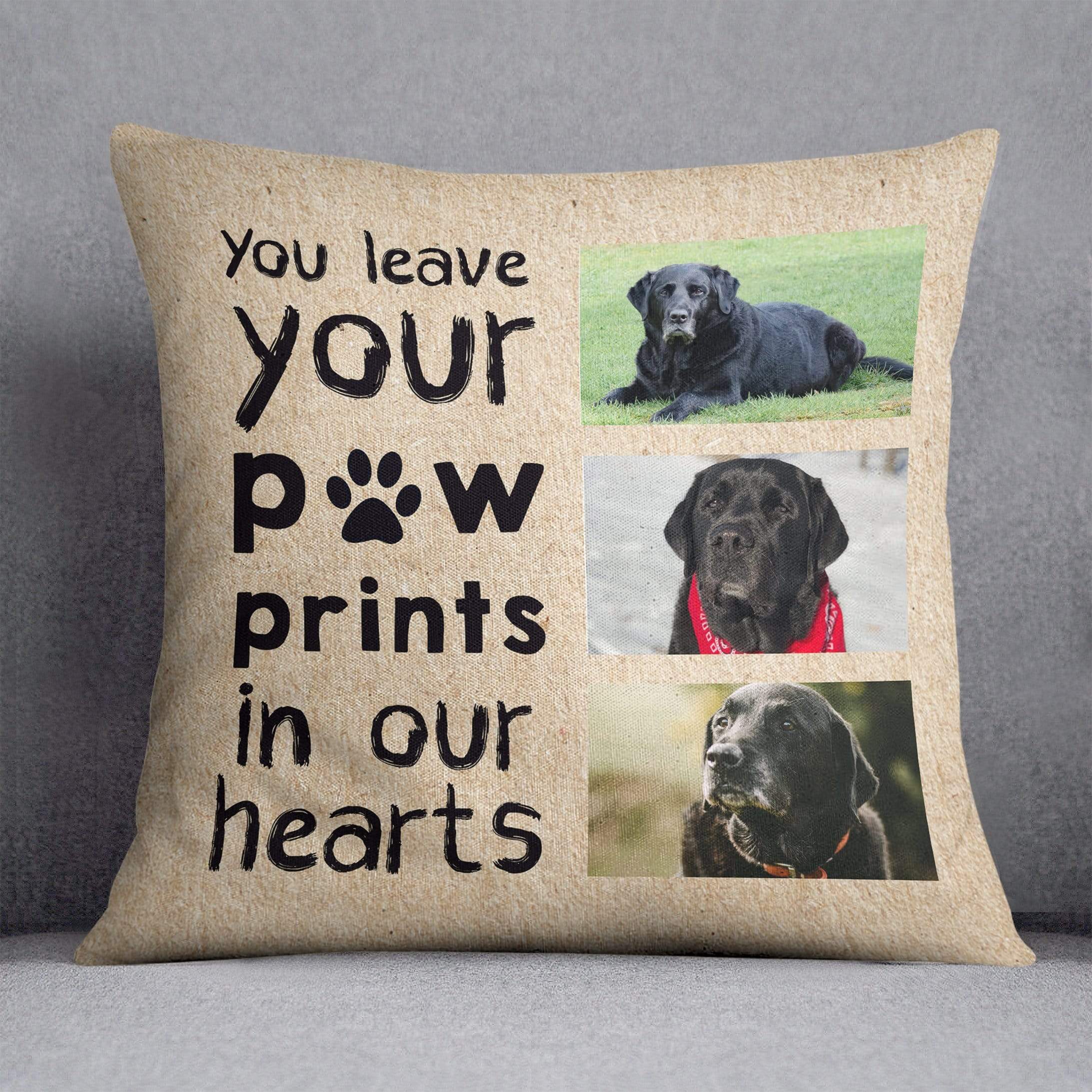 Paw Prints on Our Hearts Pet Cushion
